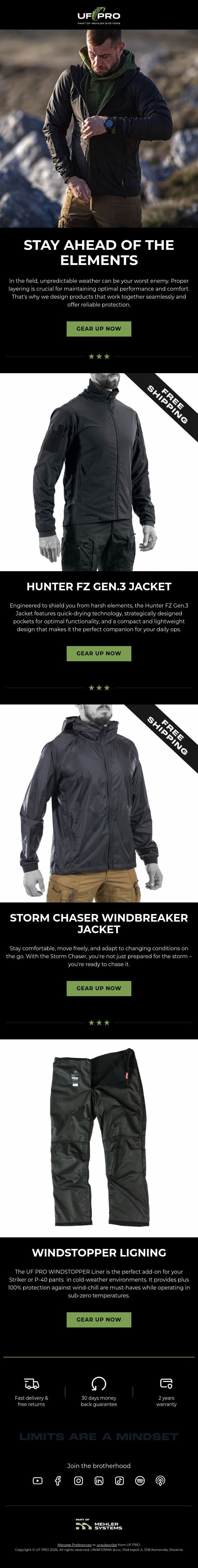 Don’t get caught off guard by unpredictable weather email from UF PRO screenshot