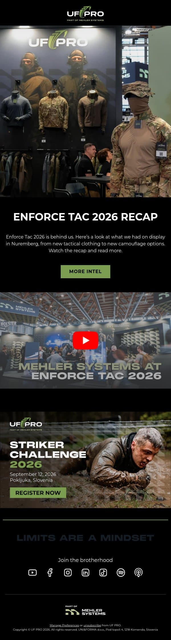 Enforce Tac 2026 Recap email from UF PRO screenshot