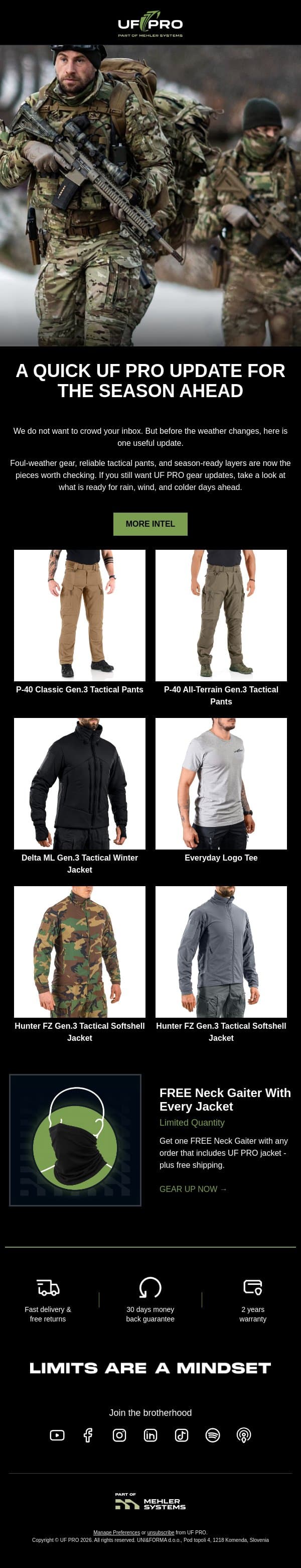 Still Want UF PRO Gear Updates? email from UF PRO screenshot
