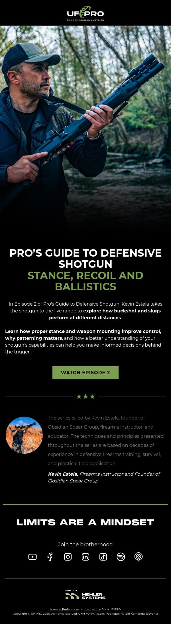 You can't miss with a shotgun. Right? email from UF PRO screenshot