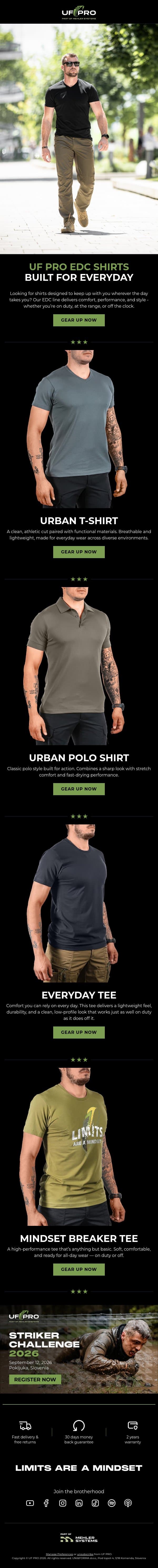 The only shirts you’ll need for everyday email from UF PRO screenshot