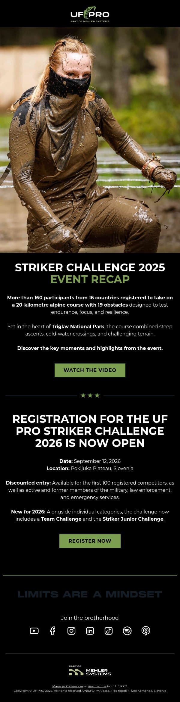 VIDEO: Striker Challenge 2025 Recap email from UF PRO screenshot