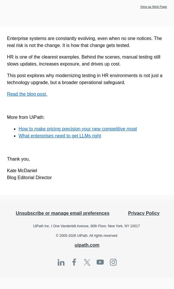 The hidden cost inside your HR systems email from UiPath screenshot