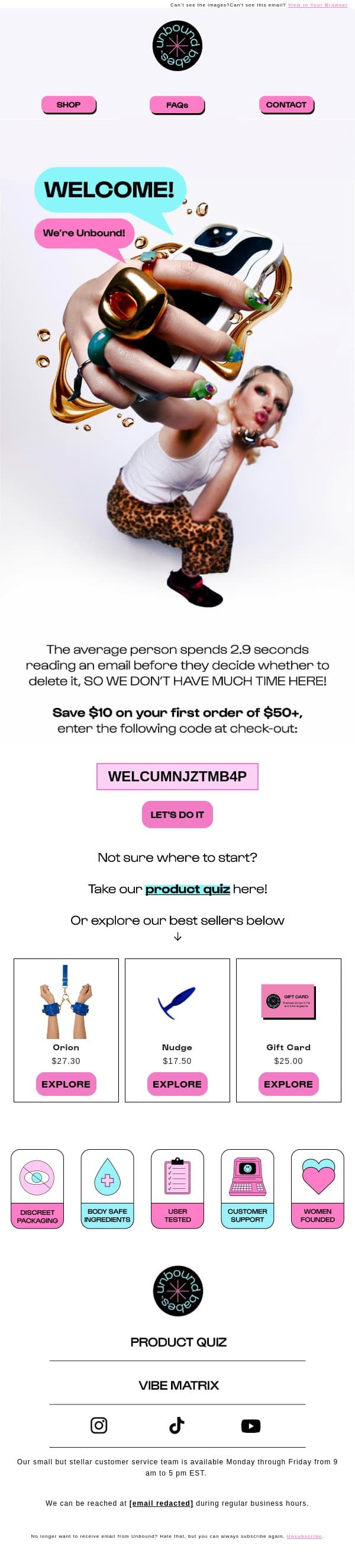 👋 Pleasure to meet you! email from Unbound screenshot