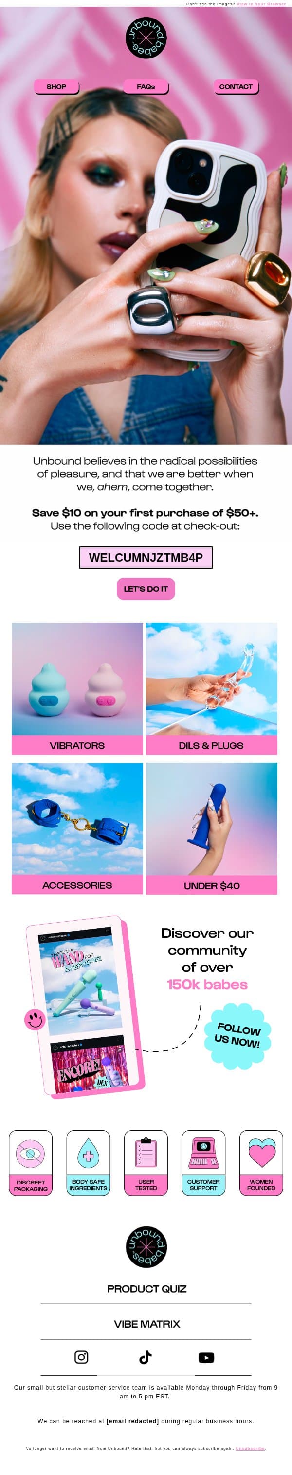 Buzzworthy Vibes email from Unbound screenshot
