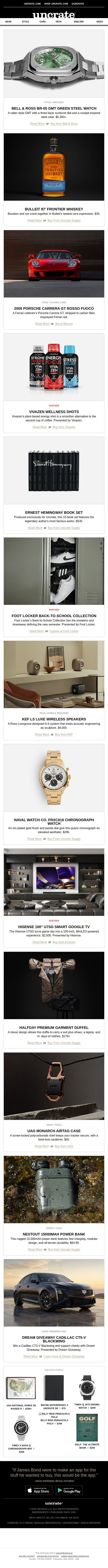 Bell & Ross BR-05 GMT Green Steel Watch & more email from Uncrate screenshot