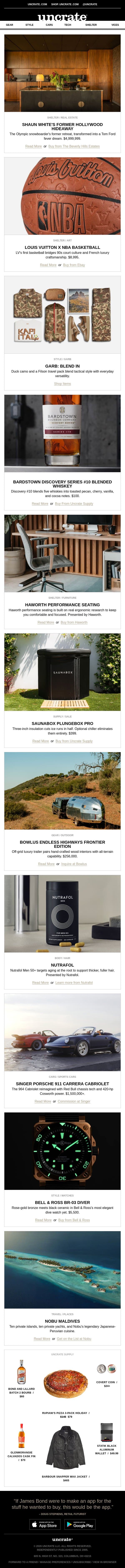 Shaun White's Former Hollywood Hideaway & more email from Uncrate screenshot