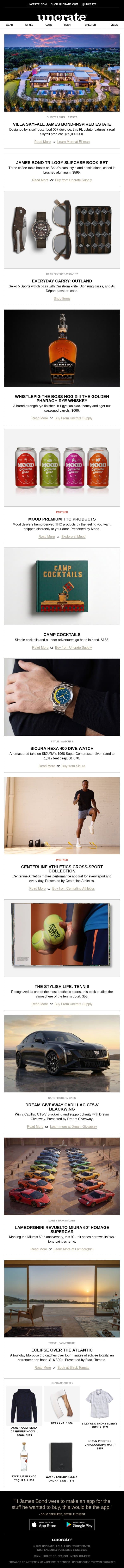 Villa Skyfall James Bond-Inspired Estate & more email from Uncrate screenshot