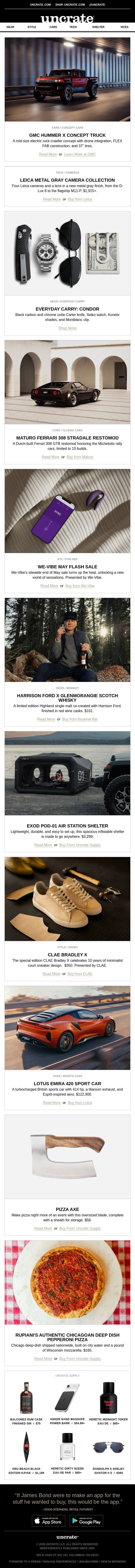 GMC HUMMER X Concept Truck & more email from Uncrate screenshot