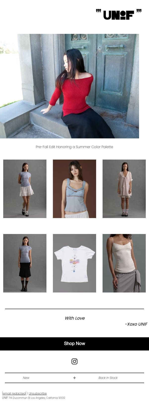 Final Days of Summer Color email from UNIF screenshot