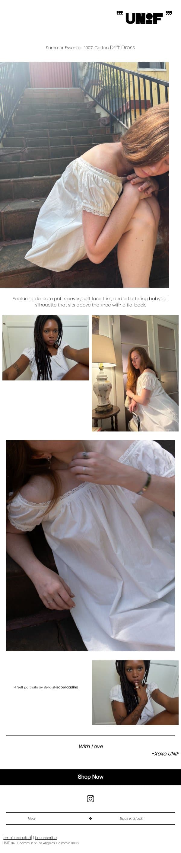 Summer Essential: Drift Mini email from UNIF screenshot