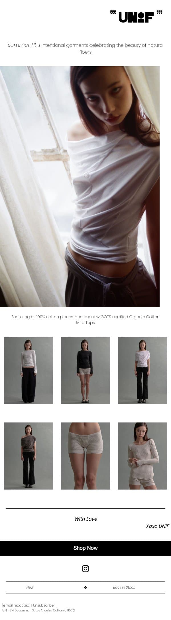 Summer Pt. 1 email from UNIF screenshot