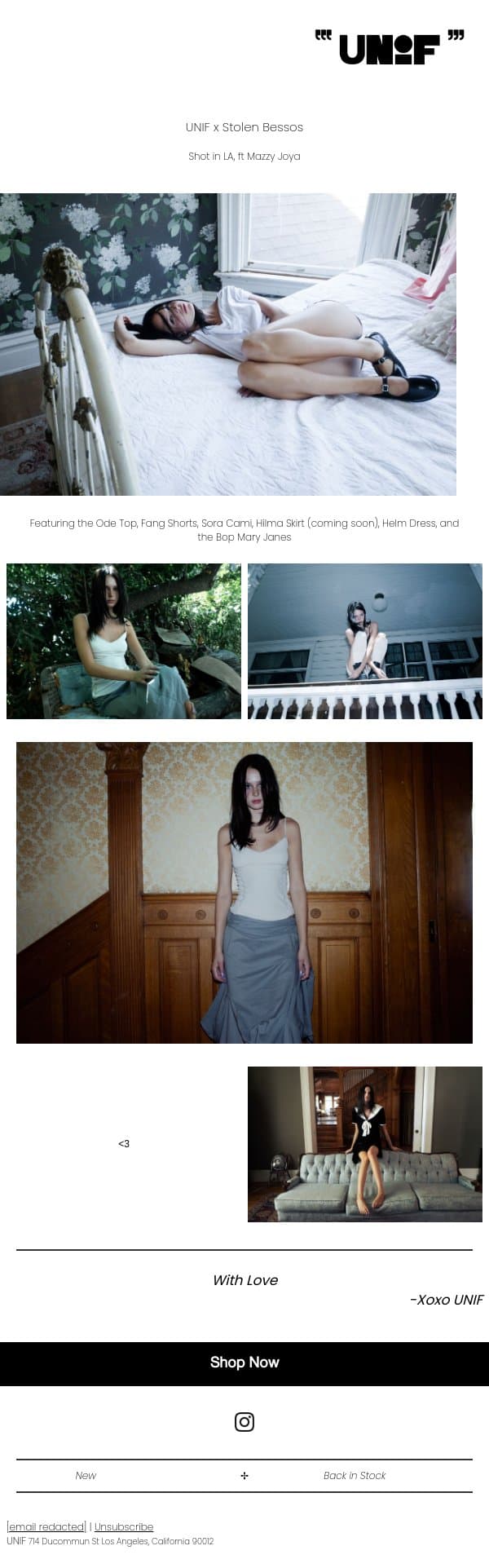 Summer in LA by Stolen Besos email from UNIF screenshot