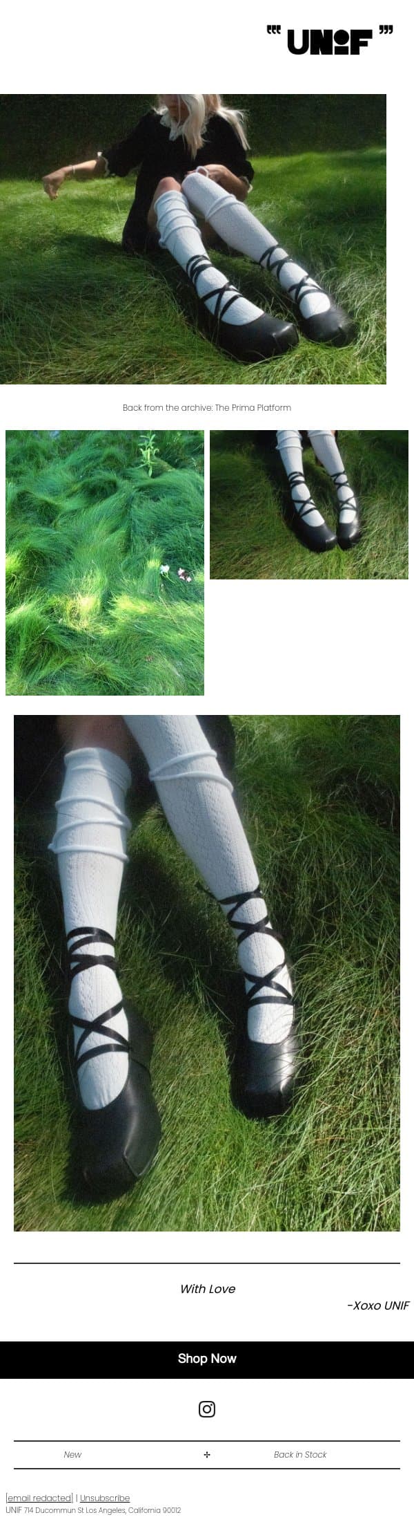 The Prima Platform email from UNIF screenshot