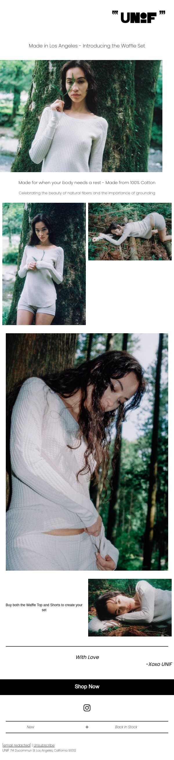 Nestled in the Moss beds email from UNIF screenshot