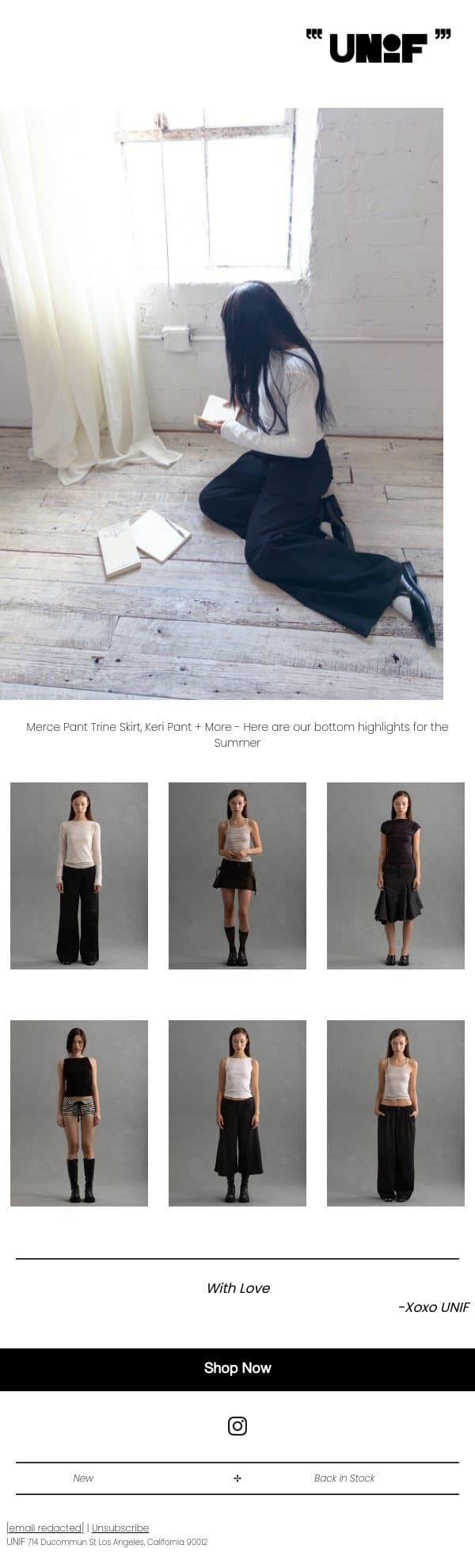 Bottom Highlights email from UNIF screenshot