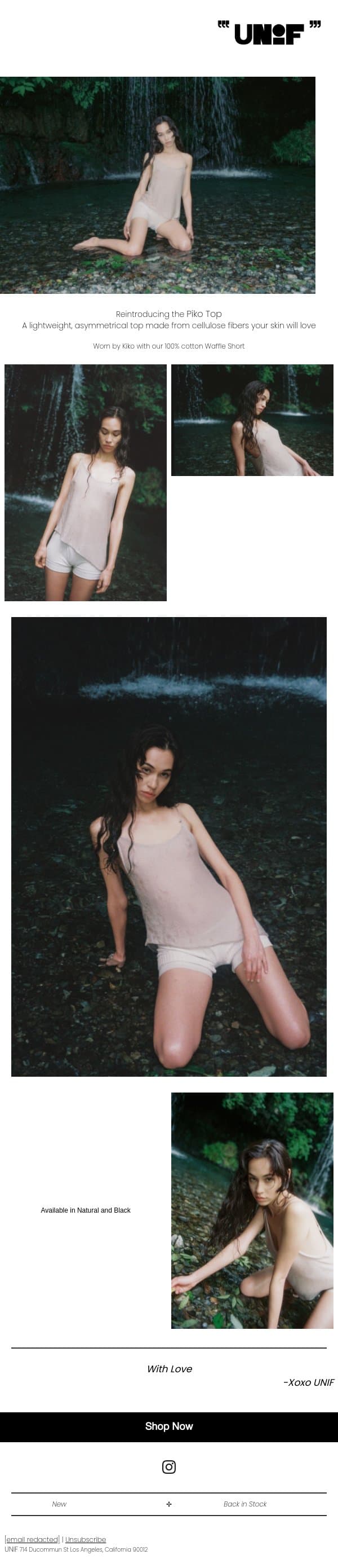 Summer Refresh | Piko Top email from UNIF screenshot