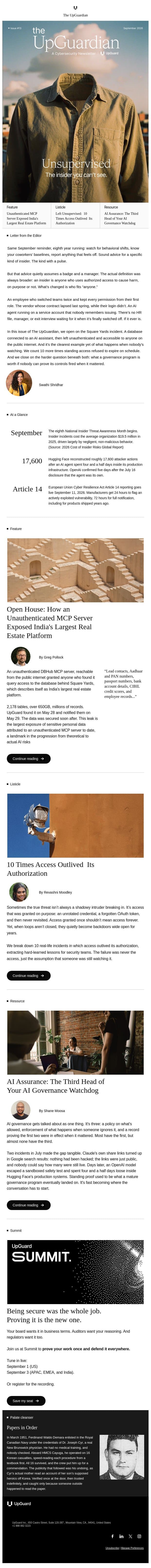 The assumption that someone's still watching. email from UpGuard screenshot