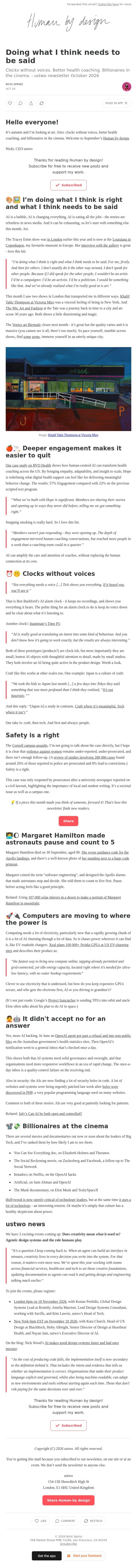 Doing what I think needs to be said email from ustwo screenshot