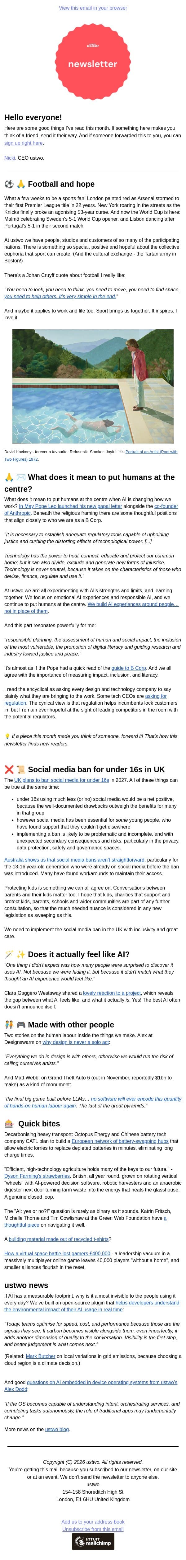 What does it mean to put humans at the centre? email from ustwo screenshot