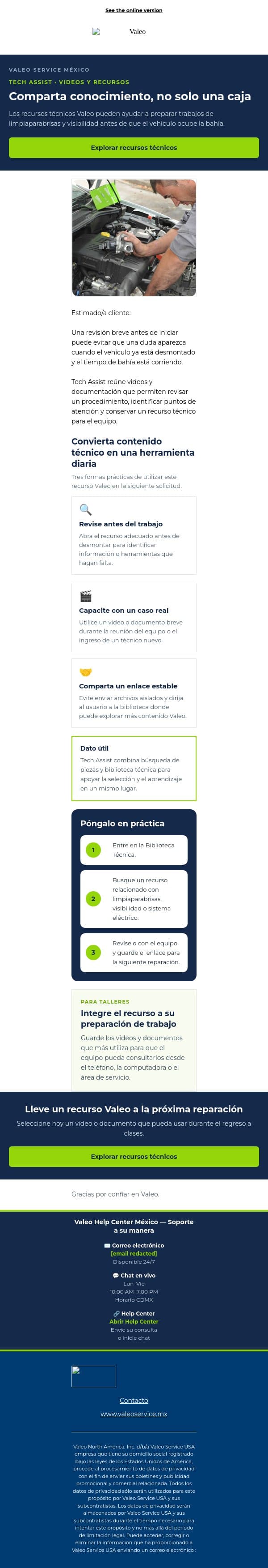Video: revise antes de instalar email from Valeo screenshot