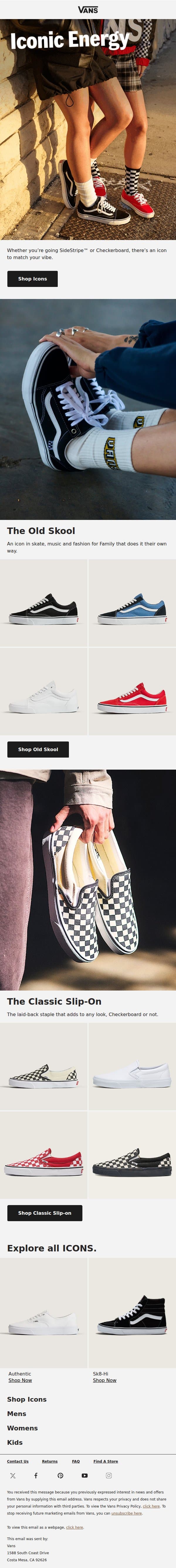 Find your Icon with Vans Family email from Vans screenshot