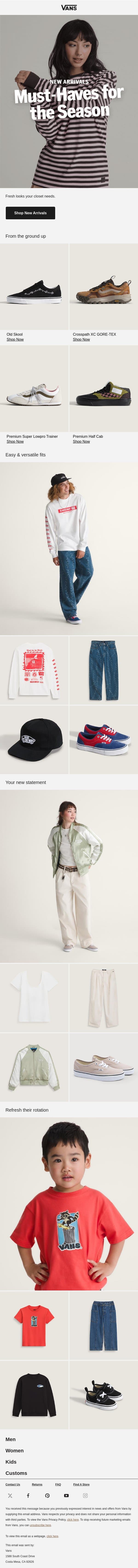 Just dropped: New styles for February email from Vans screenshot