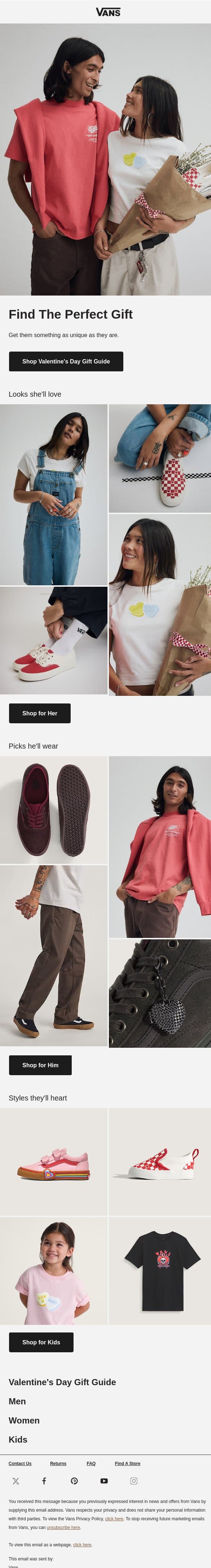 Looks you'll both love email from Vans screenshot