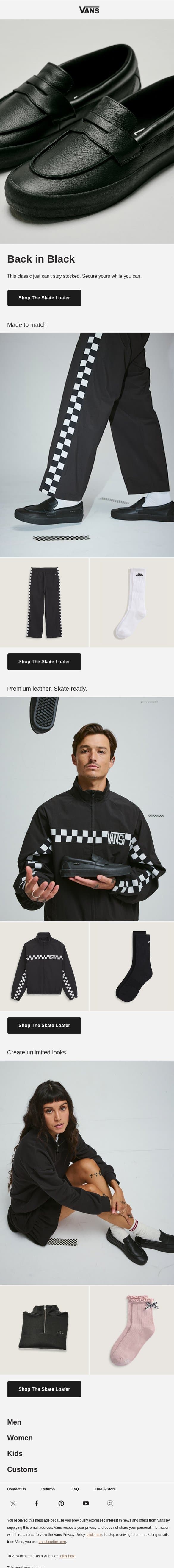 It sold out twice for a reason email from Vans screenshot