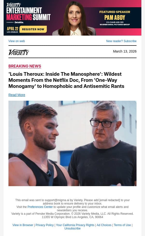 'Louis Theroux: Inside The Manosphere': Wildest Moments From the Netflix Doc, From 'One-Way Monogamy' to Homophobic and Antisemitic Rants email from Variety screenshot