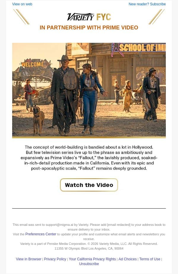 Series Rewind | ‘Fallout’ Season 2 Delivers Character-Driven Storytelling, Ambitious Cinematic Techniques email from Variety screenshot