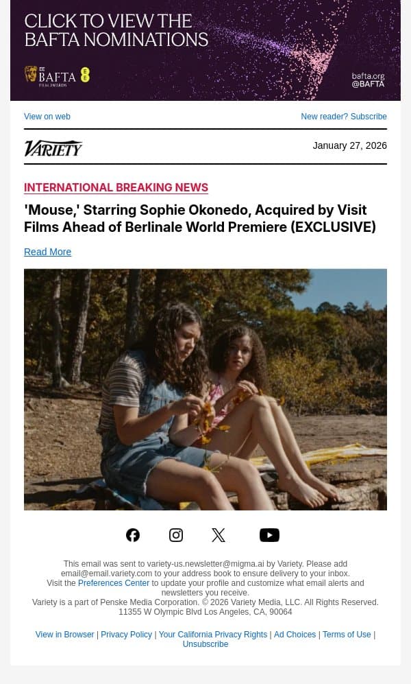 'Mouse,' Starring Sophie Okonedo, Acquired by Visit Films Ahead of Berlinale World Premiere (EXCLUSIVE) email from Variety screenshot