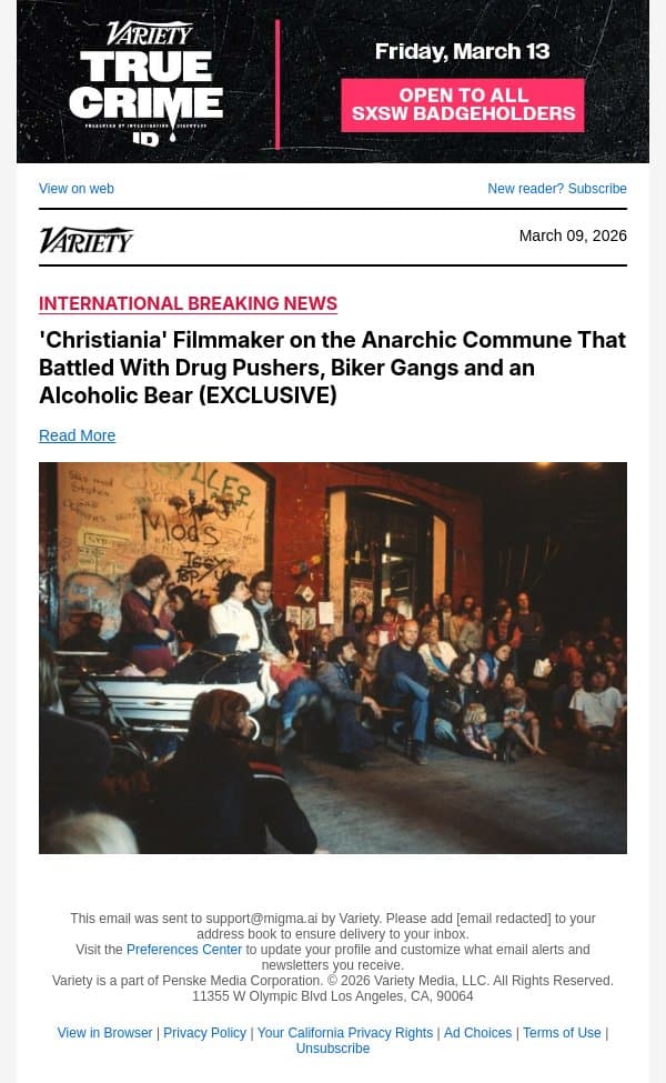 'Christiania' Filmmaker on the Anarchic Commune That Battled With Drug Pushers, Biker Gangs and an Alcoholic Bear (EXCLUSIVE) email from Variety screenshot