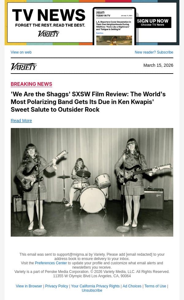 'We Are the Shaggs' SXSW Film Review: The World's Most Polarizing Band Gets Its Due in Ken Kwapis' Sweet Salute to Outsider Rock email from Variety screenshot