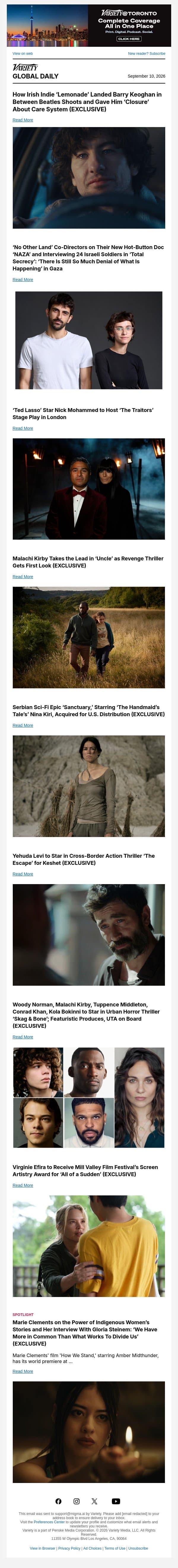 Barry Keoghan Makes 'Lemonade'; Hot-Button Doc 'NAZA'; 'The Traitors' Stage Play Finds Host email from Variety screenshot
