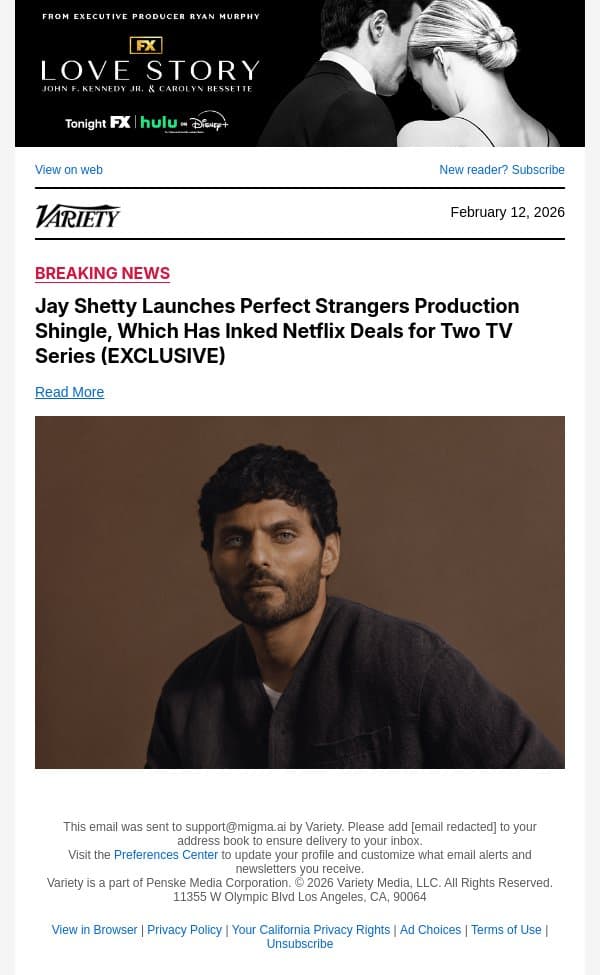 Jay Shetty Launches Perfect Strangers Production Shingle, Which Has Inked Netflix Deals for Two TV Series (EXCLUSIVE) email from Variety screenshot