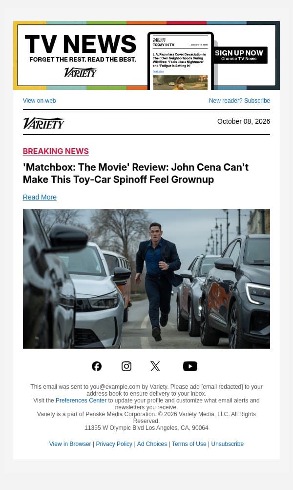 'Matchbox: The Movie' Review: John Cena Can't Make This Toy-Car Spinoff Feel Grownup email from Variety screenshot