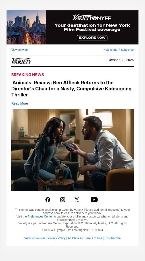 'Animals' Review: Ben Affleck Returns to the Director's Chair for a Nasty, Compulsive Kidnapping Thriller email from Variety screenshot