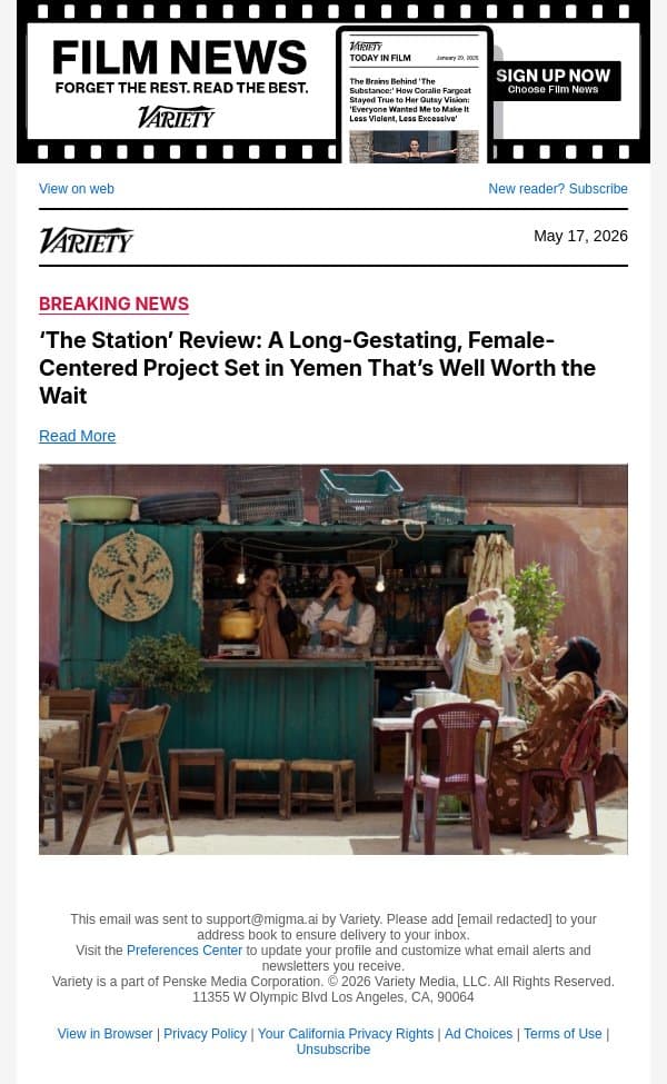 ‘The Station’ Review: A Long-Gestating, Female-Centered Project Set in Yemen That’s Well Worth the Wait email from Variety screenshot
