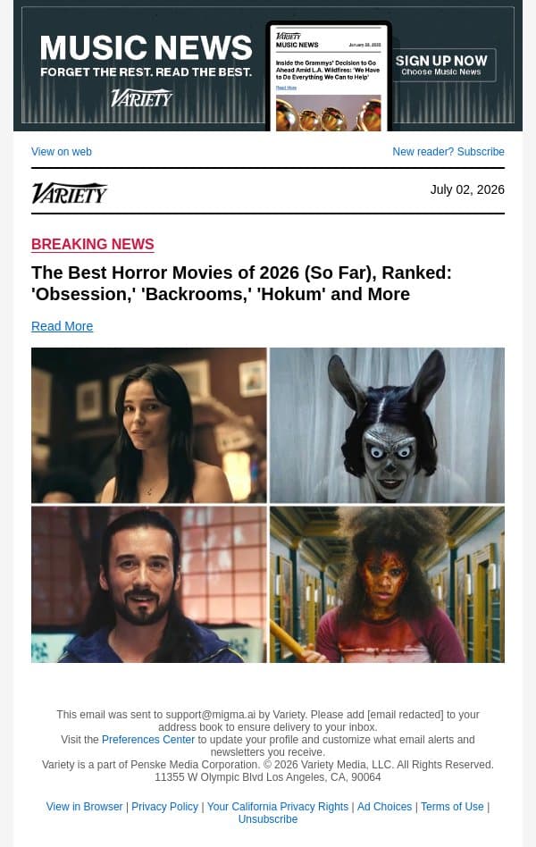 The Best Horror Movies of 2026 (So Far), Ranked: 'Obsession,' 'Backrooms,' 'Hokum' and More email from Variety screenshot