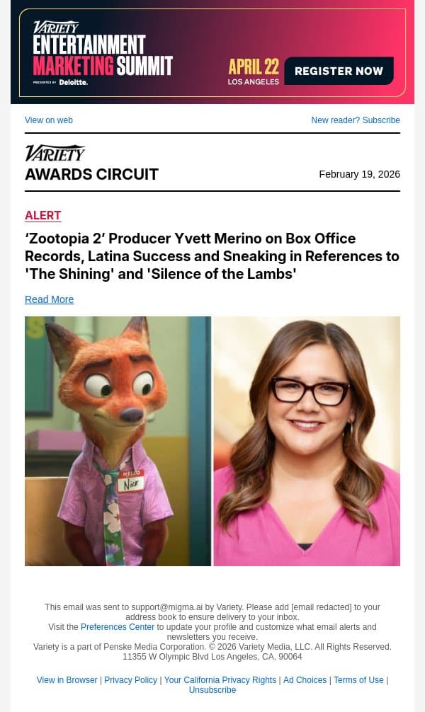 ‘Zootopia 2’ Producer Yvett Merino on Box Office Records, Latina Success and Sneaking in References to 'The Shining' and 'Silence of the Lambs' email from Variety screenshot