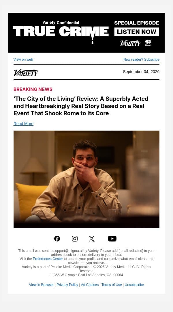 ‘The City of the Living’ Review: A Superbly Acted and Heartbreakingly Real Story Based on a Real Event That Shook Rome to Its Core email from Variety screenshot
