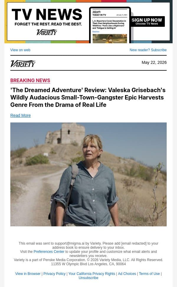 'The Dreamed Adventure' Review: Valeska Grisebach's Wildly Audacious Small-Town-Gangster Epic Harvests Genre From the Drama of Real Life email from Variety screenshot