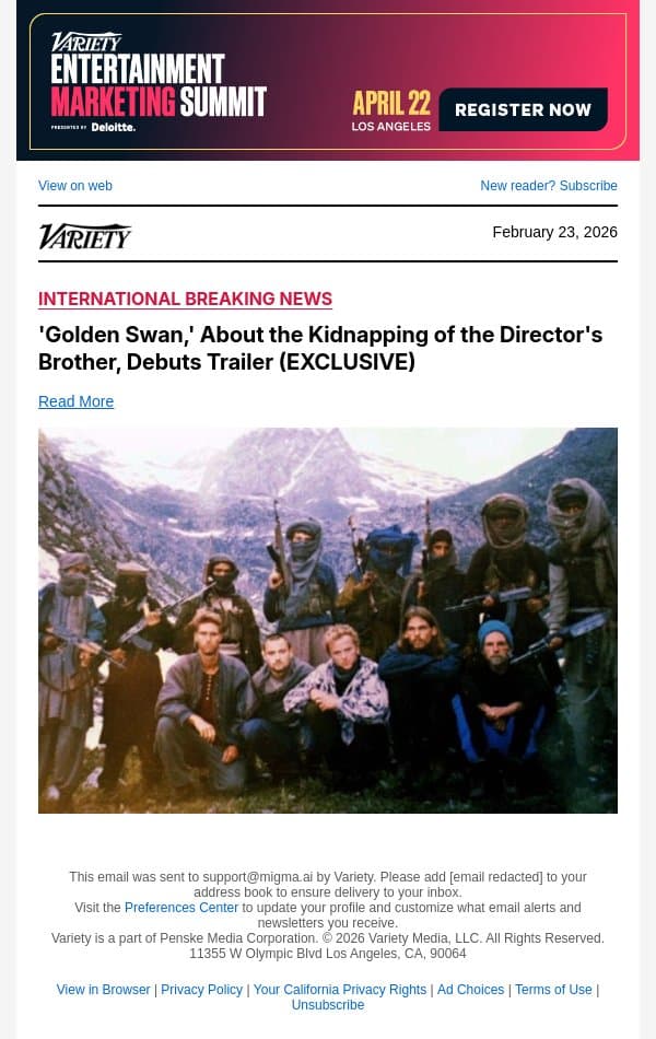 'Golden Swan,' About the Kidnapping of the Director's Brother, Debuts Trailer (EXCLUSIVE) email from Variety screenshot