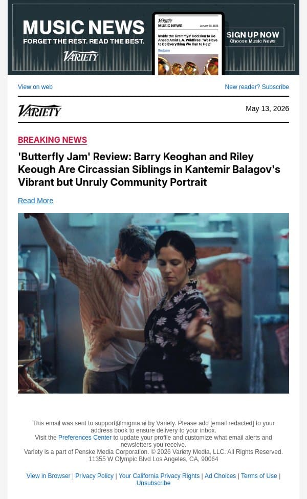 'Butterfly Jam' Review: Barry Keoghan and Riley Keough Are Circassian Siblings in Kantemir Balagov's Vibrant but Unruly Community Portrait email from Variety screenshot