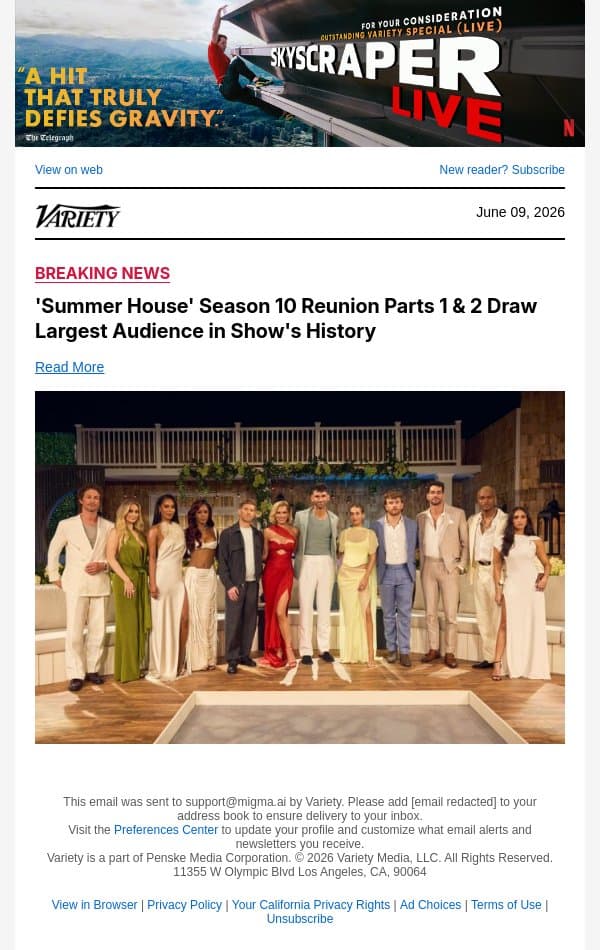'Summer House' Season 10 Reunion Parts 1 and 2 Draw Largest Audience in Show's History email from Variety screenshot