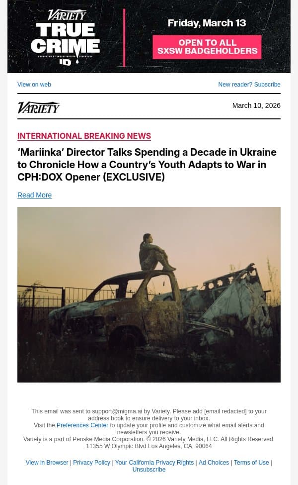 ‘Mariinka’ Director Talks Spending a Decade in Ukraine to Chronicle How a Country’s Youth Adapts to War in CPH:DOX Opener (EXCLUSIVE) email from Variety screenshot