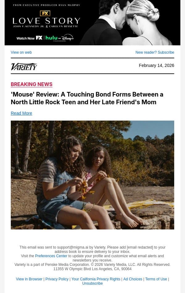 'Mouse' Review: A Touching Bond Forms Between a North Little Rock Teen and Her Late Friend's Mom email from Variety screenshot