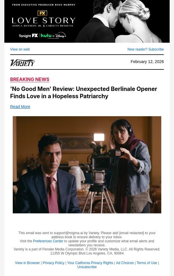 'No Good Men' Review: Unexpected Berlinale Opener Finds Love in a Hopeless Patriarchy email from Variety screenshot