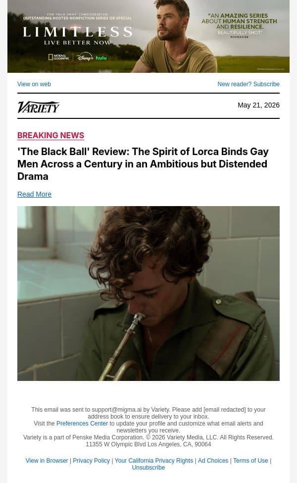 'The Black Ball' Review: The Spirit of Lorca Binds Gay Men Across a Century in an Ambitious but Distended Drama email from Variety screenshot
